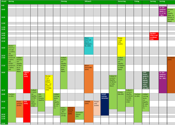 Veranstaltungskalender TSV Wallenrod 2017