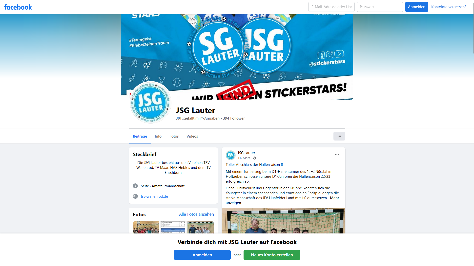 JSG Lauter auf Facebook