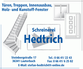 Schreinerei Stefan Hedtrich 06641-2243